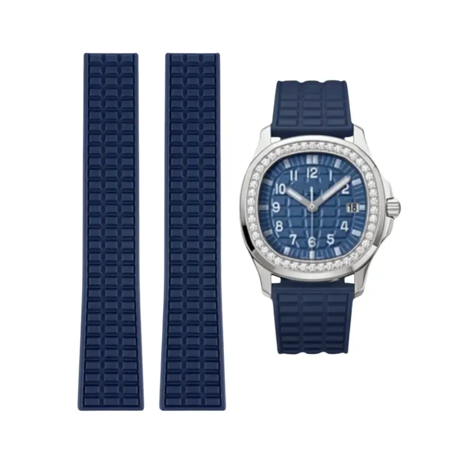 d32f5884089ce58aaafc6407d2f23d961d128ca0 Patek Philippe – Aquanaut – Rubber Strap – Straight – Blue - Image 1