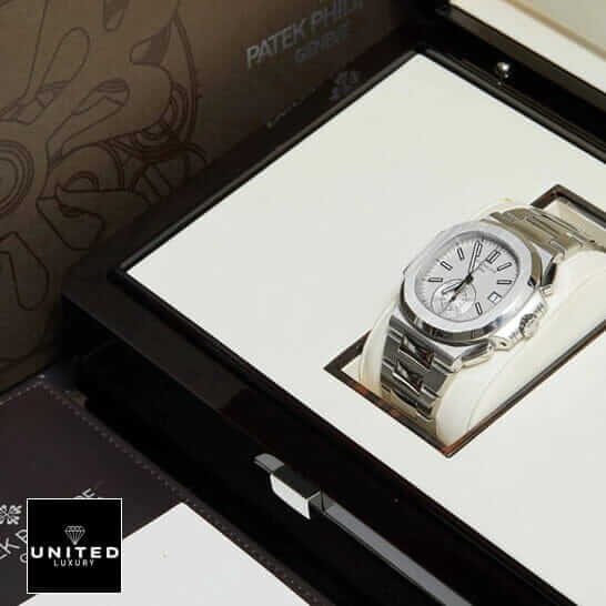 Patek Philippe Nautilus Chronograph 5980/1A-019 Patek Philippe White Dial Steel Case Replica in the box