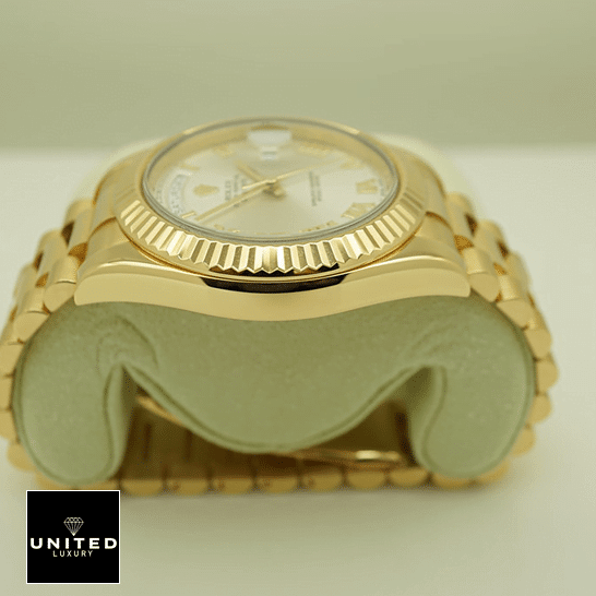 Rolex Day-Date 218238 Rolex Day-Date II Collection Gold Silver 218238 Replica Left Side