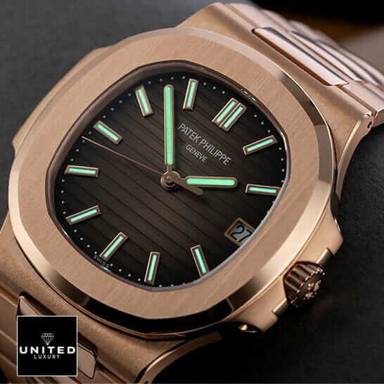 Patek Philippe Nautilus Chronograph 5980/1R-001 Patek Philippe Nautilus Geneve Black Dial Rose Gold Bezel Replica dial phospor