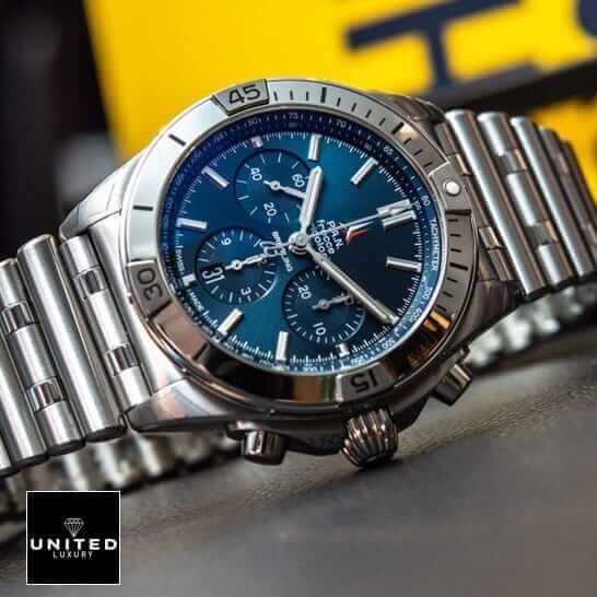 Breitling Chronomat Breitling Frecce Tricolori Blue Dial Replica Stainless Steel Bracelet
