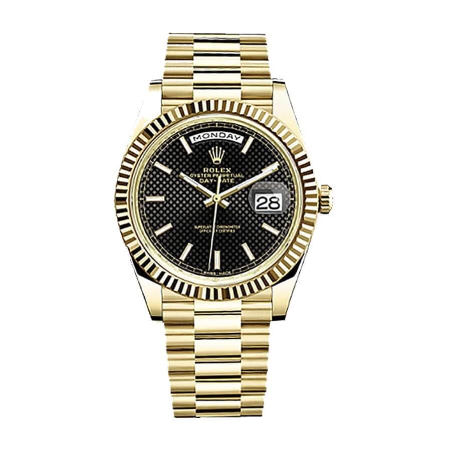 f57ec5be5407177d01a196fb9a237afbbfb69850 Rolex Day-Date 228398TBR “Black Dial” Replica - Image 1