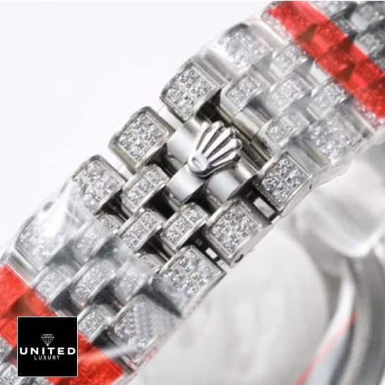 Rolex Datejust 116300 Baguette rolex diamond replica bracelet and rolex logo