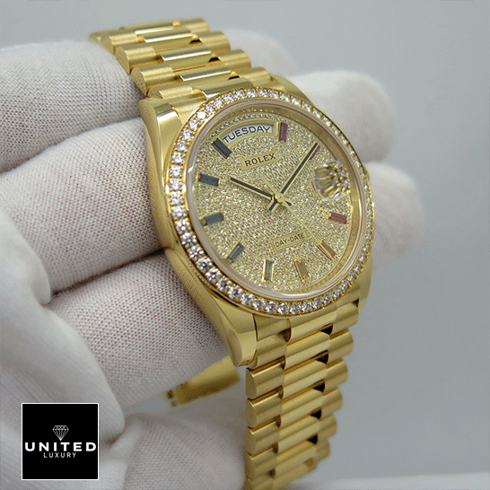 Rolex Day-Date 128348RBR rolex_day_date_yellow_gold_with_pave_diamond_dial_sapphire_128348RBR_0030_replica_yellow_gold_unitedluxurynet